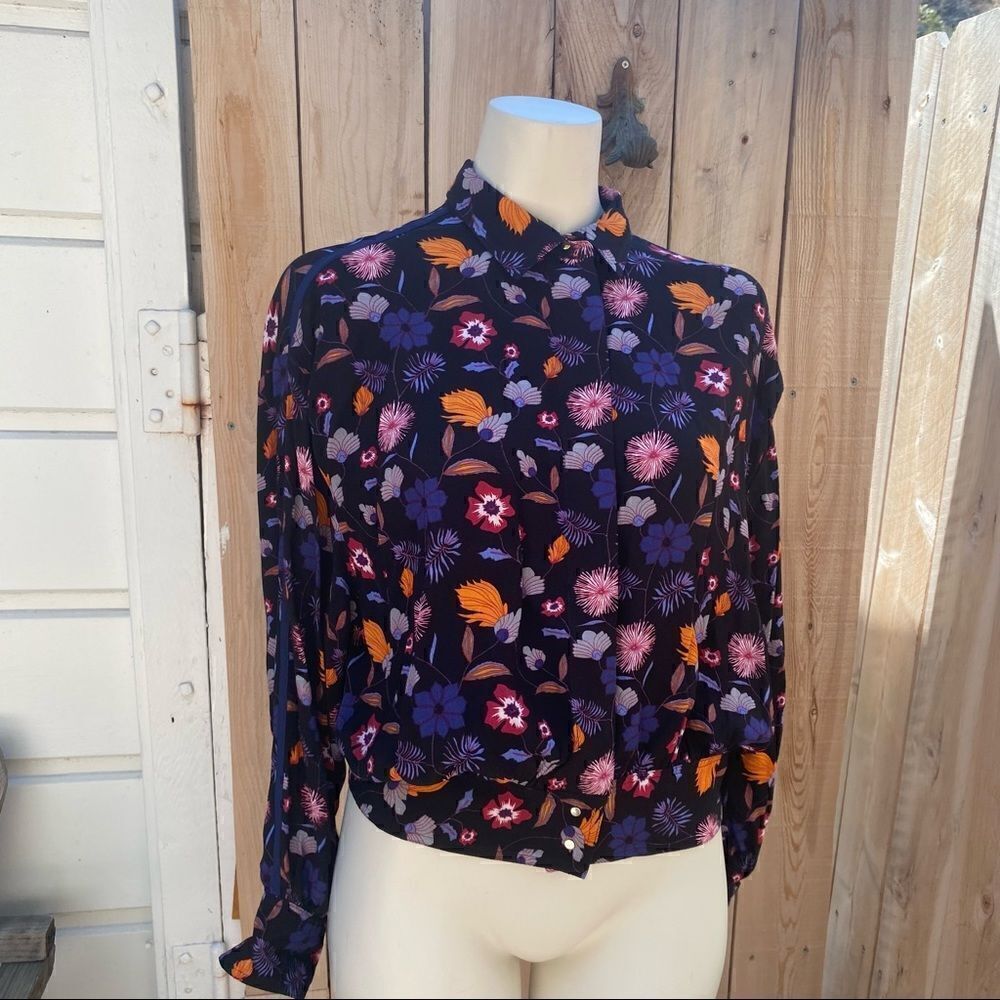 Ba&Sh mars noir printed blouse size 1-S